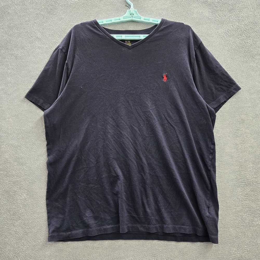 Polo Ralph Lauren Men Shirt XL Navy Blue Embroidered Logo Short Sleeve